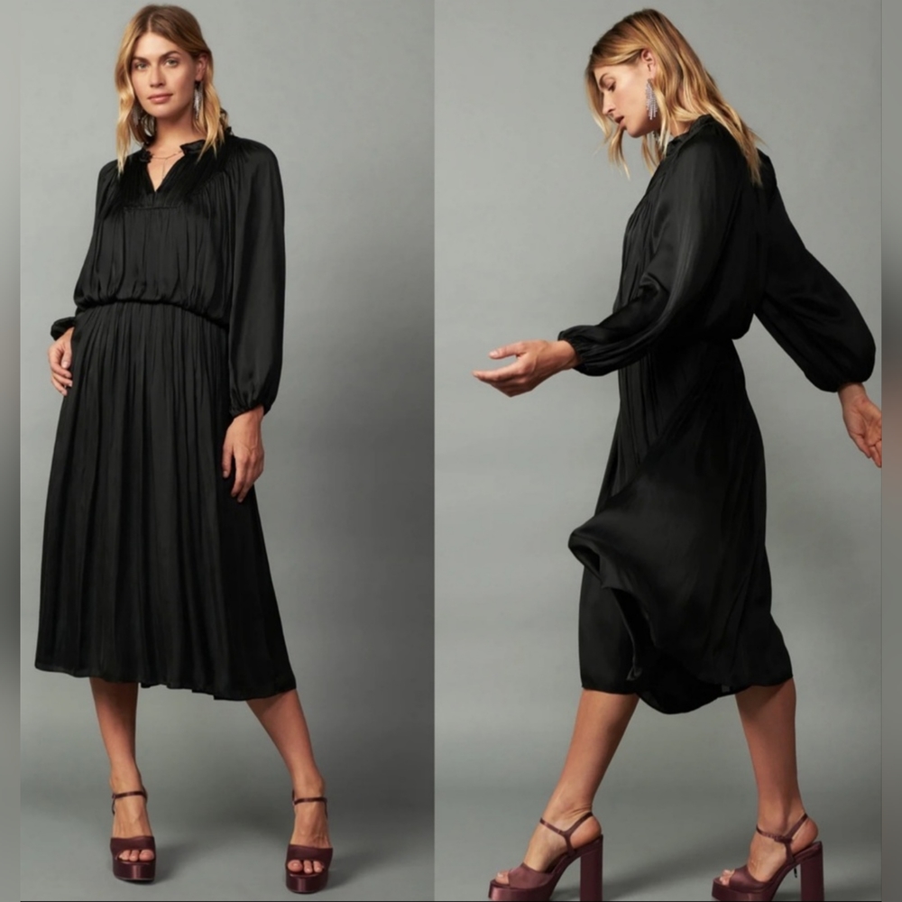 Women's Anthropology SHIRRED YOKE MAXI DRESS Size Large